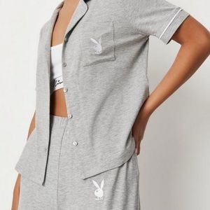 PLAYBOY Grey Pajama Set